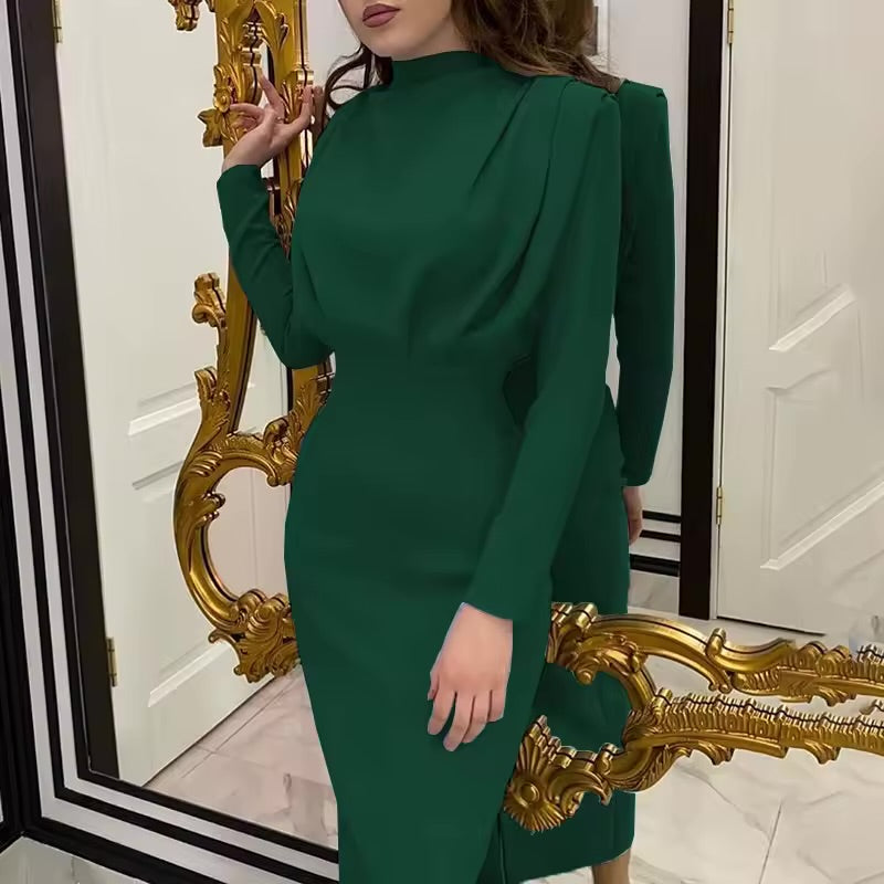 Vestido Elegante de Manga Longa com Cintura Ajustável, Novo Estilo da Moda Primavera 2026