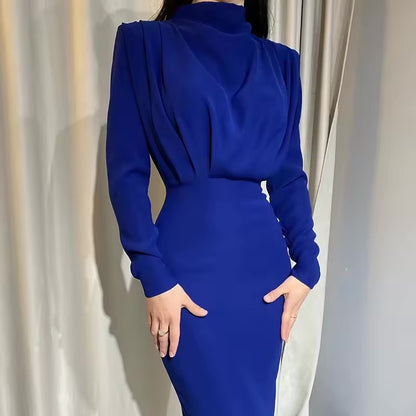 Vestido Elegante de Manga Longa com Cintura Ajustável, Novo Estilo da Moda Primavera 2026