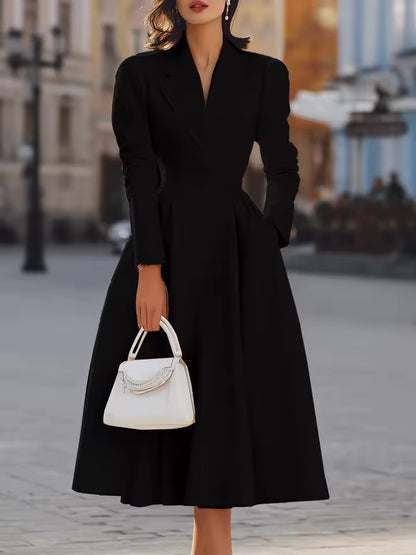 Manga longa férias retalhos chique maxi vestido feminino outono com decote em v vestido de festa fino elegante moda