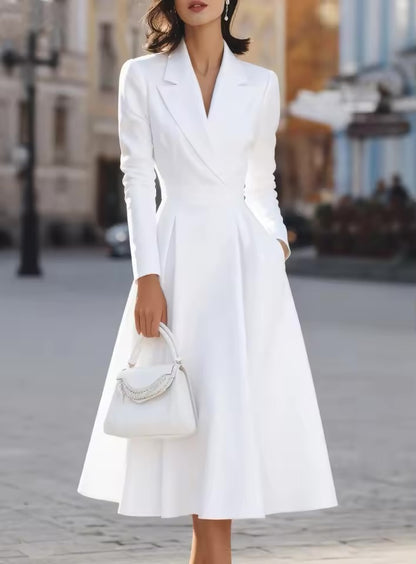 Manga longa férias retalhos chique maxi vestido feminino outono com decote em v vestido de festa fino elegante moda