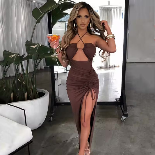 Sem mangas sexy feminino midi sem costas vestidos finos noite clube festa vestido feminino bodycon vestidos elegantes para mujer