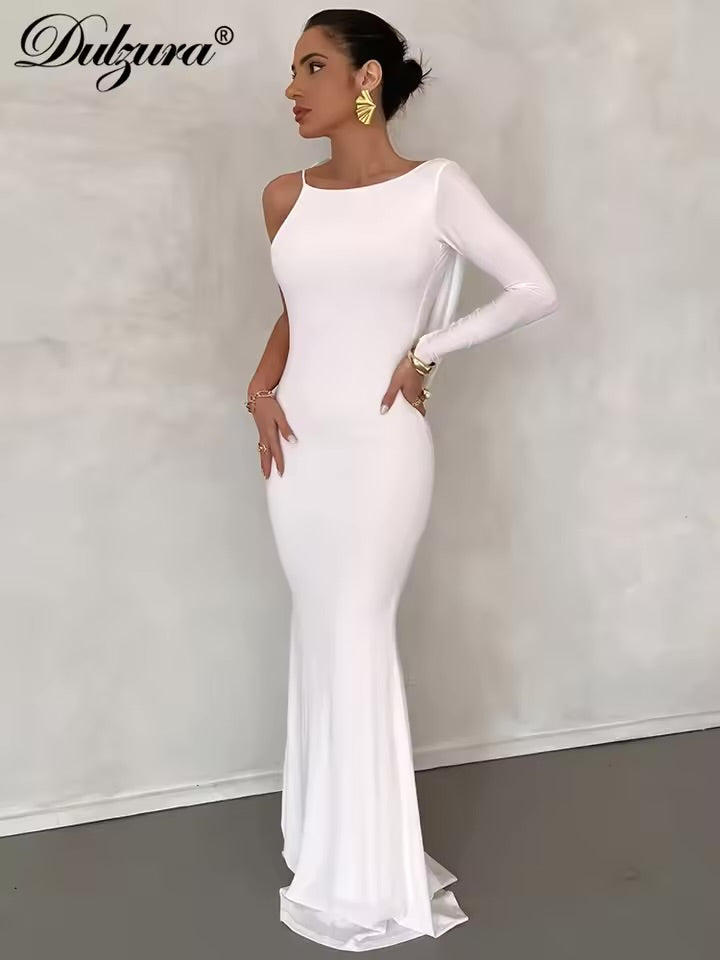 Kliou sexy alta splits vestido longo mulher halter swing colarinho sem costas sem mangas robe meia-noite festa de formatura ruched vestidos elegantes!