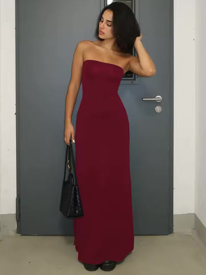 Hugcitar preto sem alças manga longa sexy bodycon maxi vestido de baile 2024 outono inverno elegante roupa feminina festa à noite festival.