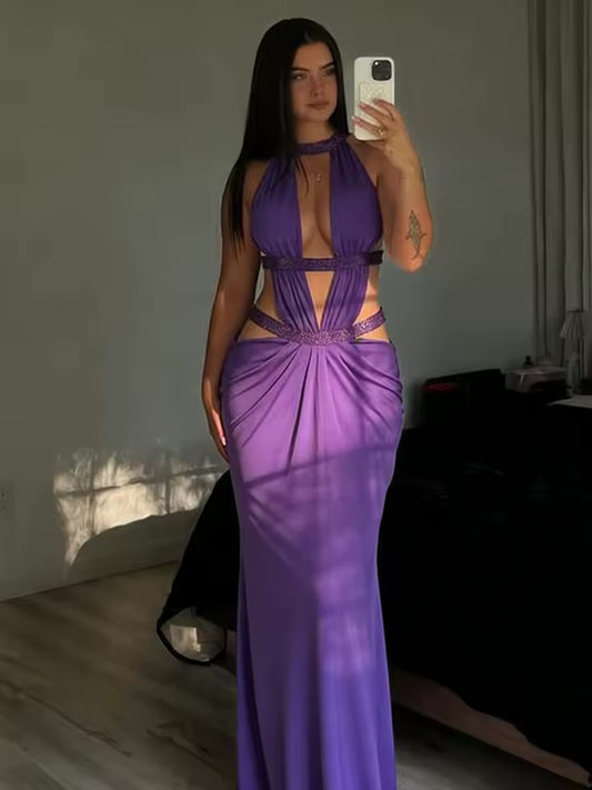 Estranho gato elegante vestido sem costas feminino y2k retalhos brilho bandagem irregular sem mangas sexy praia férias hottie vestidos