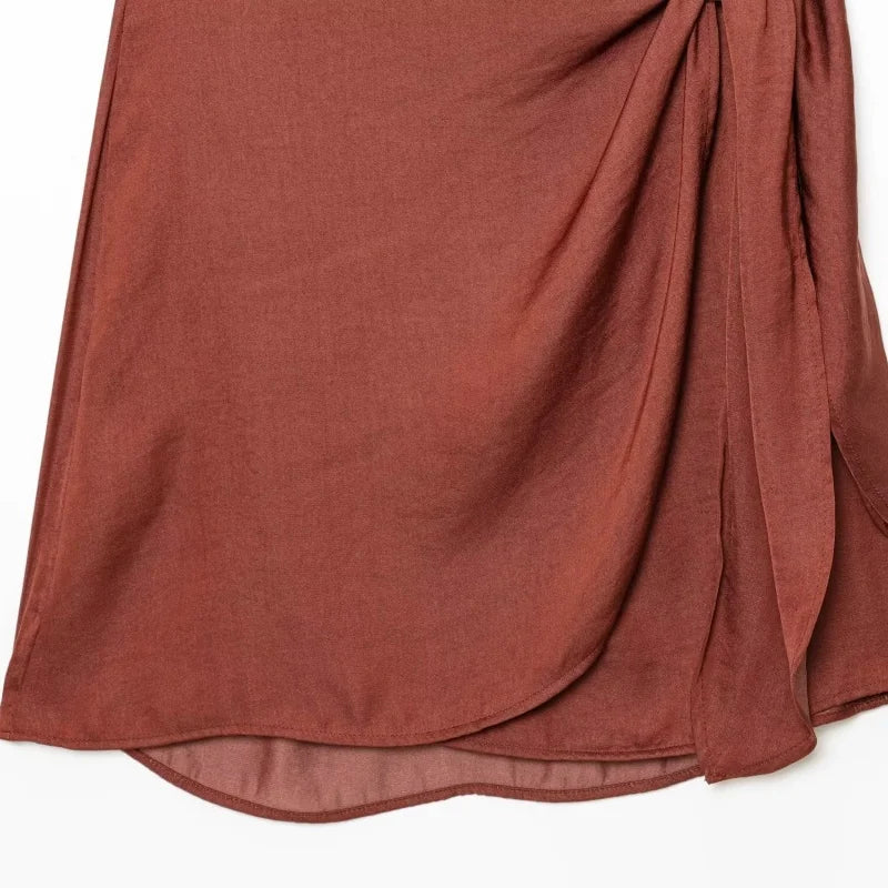 BSAY sexy Dress for Women Fashion Summer New Sleeveless Backless brown Hanging neck collar Chic Female Evening Dresses Mujer