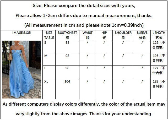 Blue Pleated Halter Long Dress Women Solid Sleeveless Backless Lace-up Maxi Dress Summer Chic Beach Vacation Party Vestidos Robe